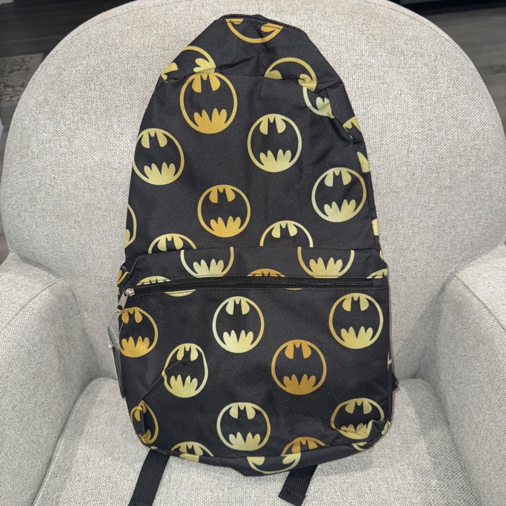 16" DC BATMAN Logo Backpack (Fast Forward) Book Bag [NEW WITH TAGS]